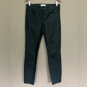 {Madewell} Wax Coated Cotton Skinny Skinny Jeans in Black - Womens 30